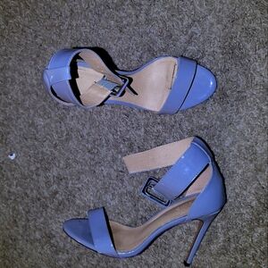 Stilleto heels, light blue, size 8